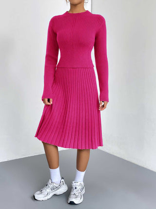 Shop Rib-Knit Sweater and Skirt Set - High-Quality U.S. Made Women’s Fashion with Free Fast Shipping