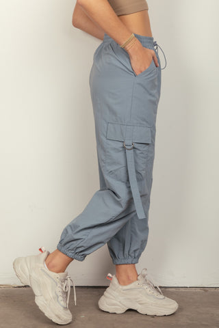 Shop VERY J Elastic Waist Woven Cargo Pants - High-Quality U.S. Made Women’s Fashion with Free & Fast Shipping