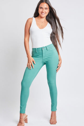 Shop SeaGreen YMI Jeanswear Full Size Hyperstretch Mid-Rise Skinny Pants - High-Quality U.S. Made Women’s Fashion with Free & Fast Shipping