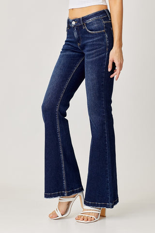 Shop RISEN Full Size Low Rise Flare Jeans - High-Quality U.S. Made Women’s Fashion with Free & Fast Shipping