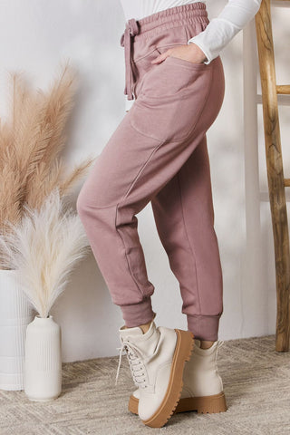 Shop RISEN Drawstring Pocketed Joggers - High-Quality U.S. Made Women’s Fashion with Free & Fast Shipping