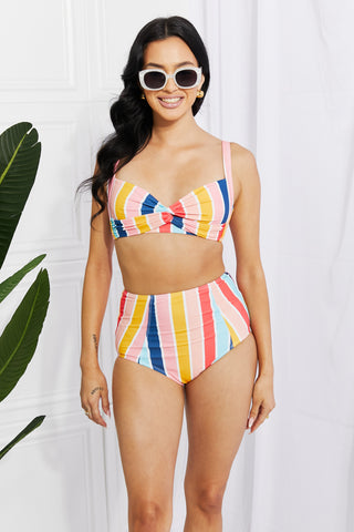 Shop Stripe Marina West Swim Take A Dip Twist High-Rise Bikini in Stripe - High-Quality U.S. Made Women’s Fashion with Free & Fast Shipping