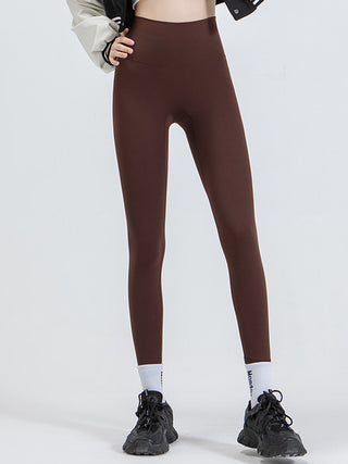 Shop Chocolate Wide Waistband Sports Leggings - High-Quality U.S. Made Women’s Fashion with Free & Fast Shipping