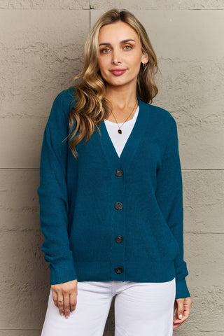 Shop Teal Zenana Kiss Me Tonight Full Size Button Down Cardigan in Teal - High-Quality U.S. Made Women’s Fashion with Free & Fast Shipping