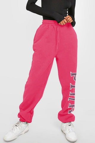 Shop Simply Love Full Size PINK Graphic Sweatpants - High-Quality U.S. Made Women’s Fashion with Free Fast Shipping