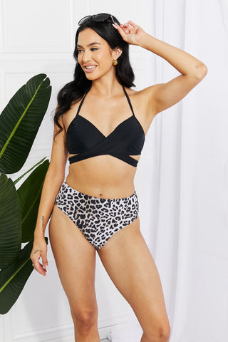 Shop Marina West Swim Summer Splash Halter Bikini Set in Black - High-Quality U.S. Made Women’s Fashion with Free Fast Shipping