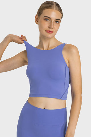 Shop Millennia Feel Like Skin Highly Stretchy Cropped Sports Tank - High-Quality U.S. Made Women’s Fashion with Free & Fast Shipping