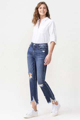 Shop Lovervet Jackie Full Size High Rise Crop Straight Leg Jeans - High-Quality U.S. Made Women’s Fashion with Free & Fast Shipping