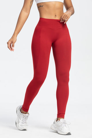 Shop Deep Red High Waist Active Leggings - High-Quality U.S. Made Women’s Fashion with Free & Fast Shipping