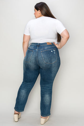 Shop Judy Blue Full Size Tummy Control High Waist Slim Jeans - High-Quality U.S. Made Women’s Fashion with Free & Fast Shipping