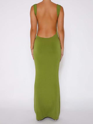 Shop Backless Wide Strap Maxi Dress - High-Quality U.S. Made Women’s Fashion with Free Fast Shipping