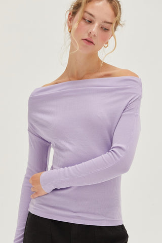 Shop Taro HYFVE Off Shoulder Ribbed Knit Top - High-Quality U.S. Made Women’s Fashion with Free & Fast Shipping