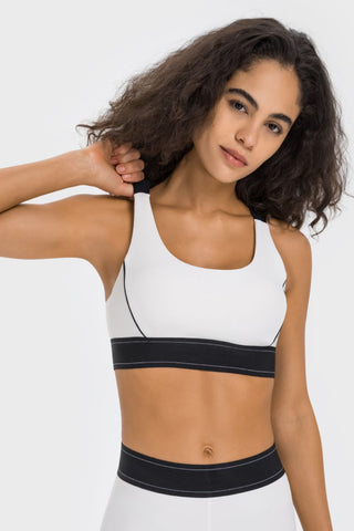 Shop Millennia Contrast Sports Bra - High-Quality U.S. Made Women’s Fashion with Free & Fast Shipping