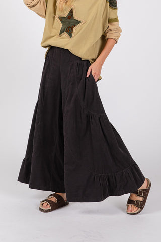 Shop Charcoal SAGE + FIG High Rise Corduroy Wide Leg Pants - High-Quality U.S. Made Women’s Fashion with Free & Fast Shipping