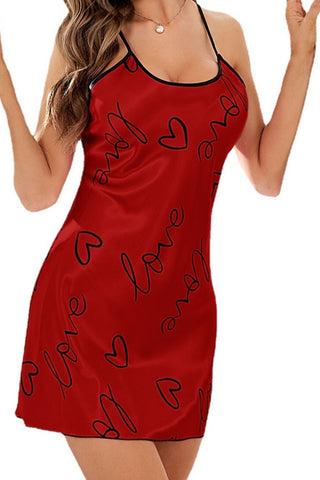 Shop Crisscross Printed Spaghetti Strap Lounge Dress - High-Quality U.S. Made Women’s Fashion with Free Fast Shipping