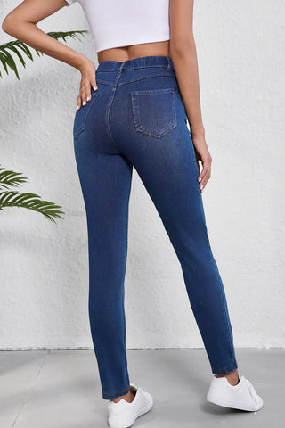 Shop High Waist Skinny Jeans with Pockets - High-Quality U.S. Made Women’s Fashion with Free & Fast Shipping