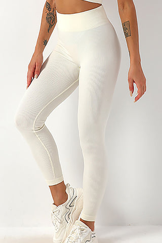 Shop White High Waist Active Leggings - High-Quality U.S. Made Women’s Fashion with Free & Fast Shipping