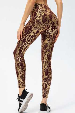 Shop Animal Print Slim Fit Wide Waistband Long Sports Pants - High-Quality U.S. Made Women’s Fashion with Free & Fast Shipping