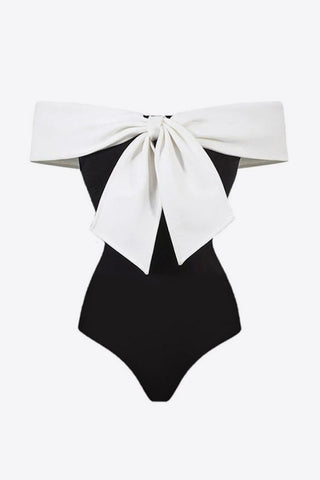 Shop Contrast Bow Detail Two-Piece Swim Set - High-Quality U.S. Made Women’s Fashion with Free Fast Shipping