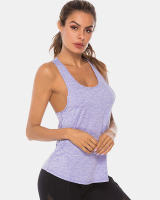 Shop Lavender Full Size Scoop Neck Wide Strap Active Tank - High-Quality U.S. Made Women’s Fashion with Free & Fast Shipping