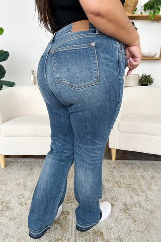 Shop Judy Blue Full Size Mid Rise Release Hem Jeans - High-Quality U.S. Made Women’s Fashion with Free & Fast Shipping