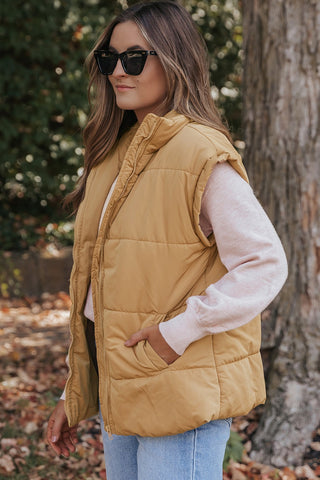 Shop Pocketed Zip Up Vest Coat - High-Quality U.S. Made Women’s Fashion with Free Fast Shipping