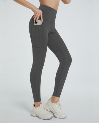 Shop Dark Gray High Waist Active Leggings - High-Quality U.S. Made Women’s Fashion with Free & Fast Shipping