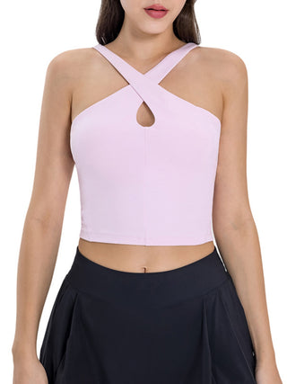 Shop Millennia Crisscross Grecian Neck Active Cami - High-Quality U.S. Made Women’s Fashion with Free & Fast Shipping