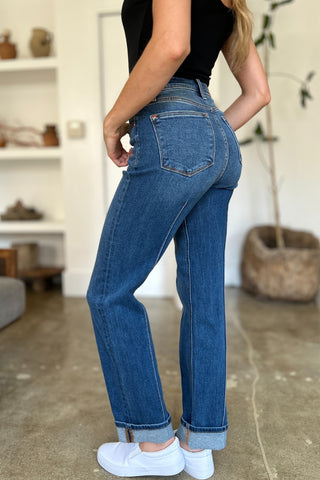 Shop Judy Blue Full Size High Waist Front Seam Detail Straight Jeans - High-Quality U.S. Made Women’s Fashion with Free & Fast Shipping