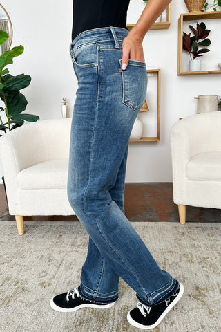 Shop Judy Blue Full Size Mid Rise Release Hem Jeans - High-Quality U.S. Made Women’s Fashion with Free & Fast Shipping