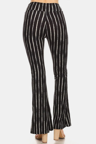 Shop Leggings Depot Striped High Waist Flare Pants - High-Quality U.S. Made Women’s Fashion with Free & Fast Shipping