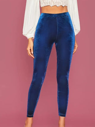 Shop Dark Blue High Waist Skinny Pants - High-Quality U.S. Made Women’s Fashion with Free & Fast Shipping