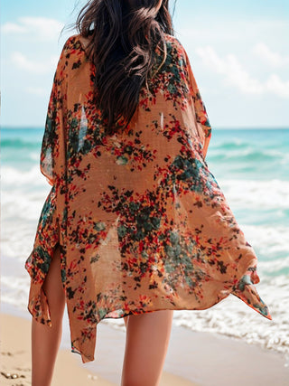 Shop Printed Open Front Cover-Up - High-Quality U.S. Made Women’s Fashion with Free & Fast Shipping