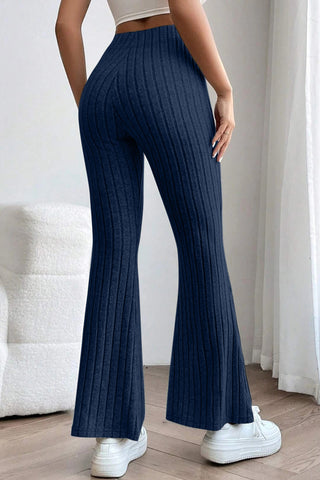 Shop Basic Bae Full Size Ribbed High Waist Flare Pants - High-Quality U.S. Made Women’s Fashion with Free & Fast Shipping