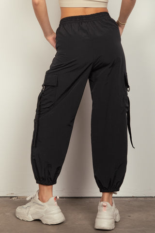 Shop VERY J Elastic Waist Woven Cargo Pants - High-Quality U.S. Made Women’s Fashion with Free & Fast Shipping