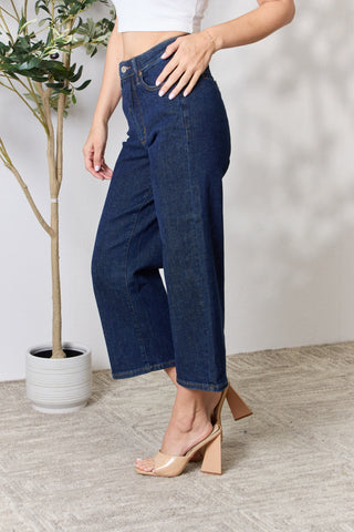 Shop Judy Blue Full Size High Waist Cropped Wide Leg Jeans - High-Quality U.S. Made Women’s Fashion with Free & Fast Shipping