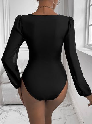 Shop Sweetheart Neck Long Sleeve Bodysuit - High-Quality U.S. Made Women’s Fashion with Free & Fast Shipping