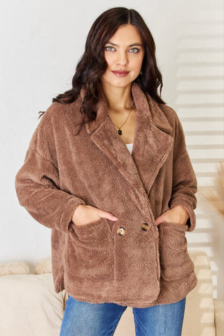 Shop Culture Code Double Breasted Fuzzy Coat - High-Quality U.S. Made Women’s Fashion with Free Fast Shipping