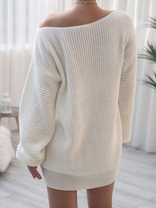 Shop Rib-Knit Mini Sweater Dress - High-Quality U.S. Made Women’s Fashion with Free Fast Shipping