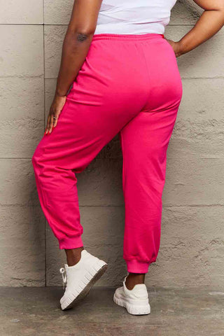 Shop Simply Love Full Size PINK Graphic Sweatpants - High-Quality U.S. Made Women’s Fashion with Free Fast Shipping