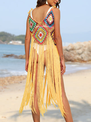 Shop Fringe Spaghetti Strap Cover-Up - High-Quality U.S. Made Women’s Fashion with Free & Fast Shipping