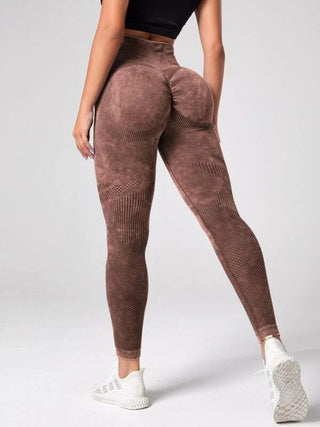 Shop Brown High Waist Active Pants - High-Quality U.S. Made Women’s Fashion with Free & Fast Shipping