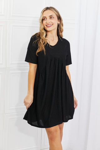 Shop Black BOMBOM Another Day Swiss Dot Casual Dress in Black - High-Quality U.S. Made Women’s Fashion with Free & Fast Shipping