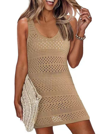 Shop Openwork Scoop Neck Cover Up - High-Quality U.S. Made Women’s Fashion with Free Fast Shipping