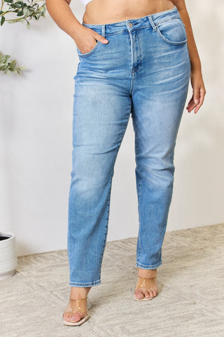 Shop Medium RISEN Full Size Mid Rise Skinny Jeans - High-Quality U.S. Made Women’s Fashion with Free & Fast Shipping