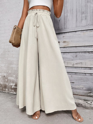 Shop Honey Tied High Waist Wide Leg Pants - High-Quality U.S. Made Women’s Fashion with Free Fast Shipping