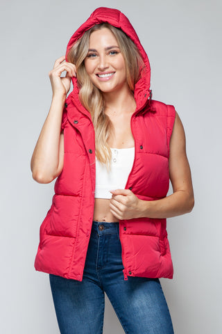 Shop Snobbish Snap and Zip Closure Hooded Vest - High-Quality U.S. Made Women’s Fashion with Free Fast Shipping