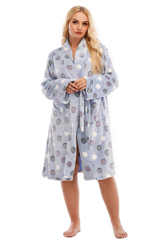 Shop Plus Size Printed Tie Waist Robe with Pocket - High-Quality U.S. Made Women’s Fashion with Free Fast Shipping