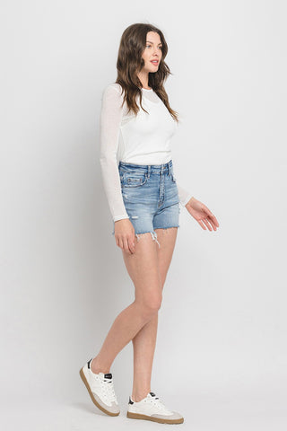 Shop Vervet by Flying Monkey High Rise Denim Shorts - High-Quality U.S. Made Women’s Fashion with Free & Fast Shipping