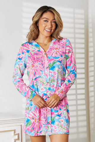 Shop Double Take Floral Open Front Long Sleeve Cardigan - High-Quality U.S. Made Women’s Fashion with Free & Fast Shipping